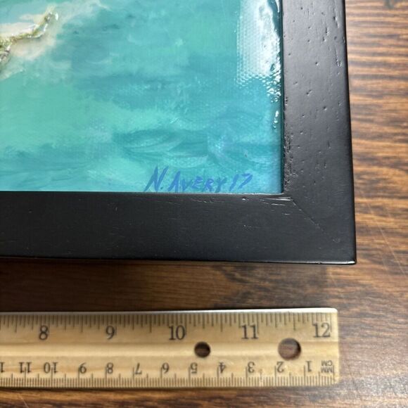 Signed Framed Mixed Media 3D Art - Looks like Topographic Map of Sea of Japan ? - Picture 6 of 8